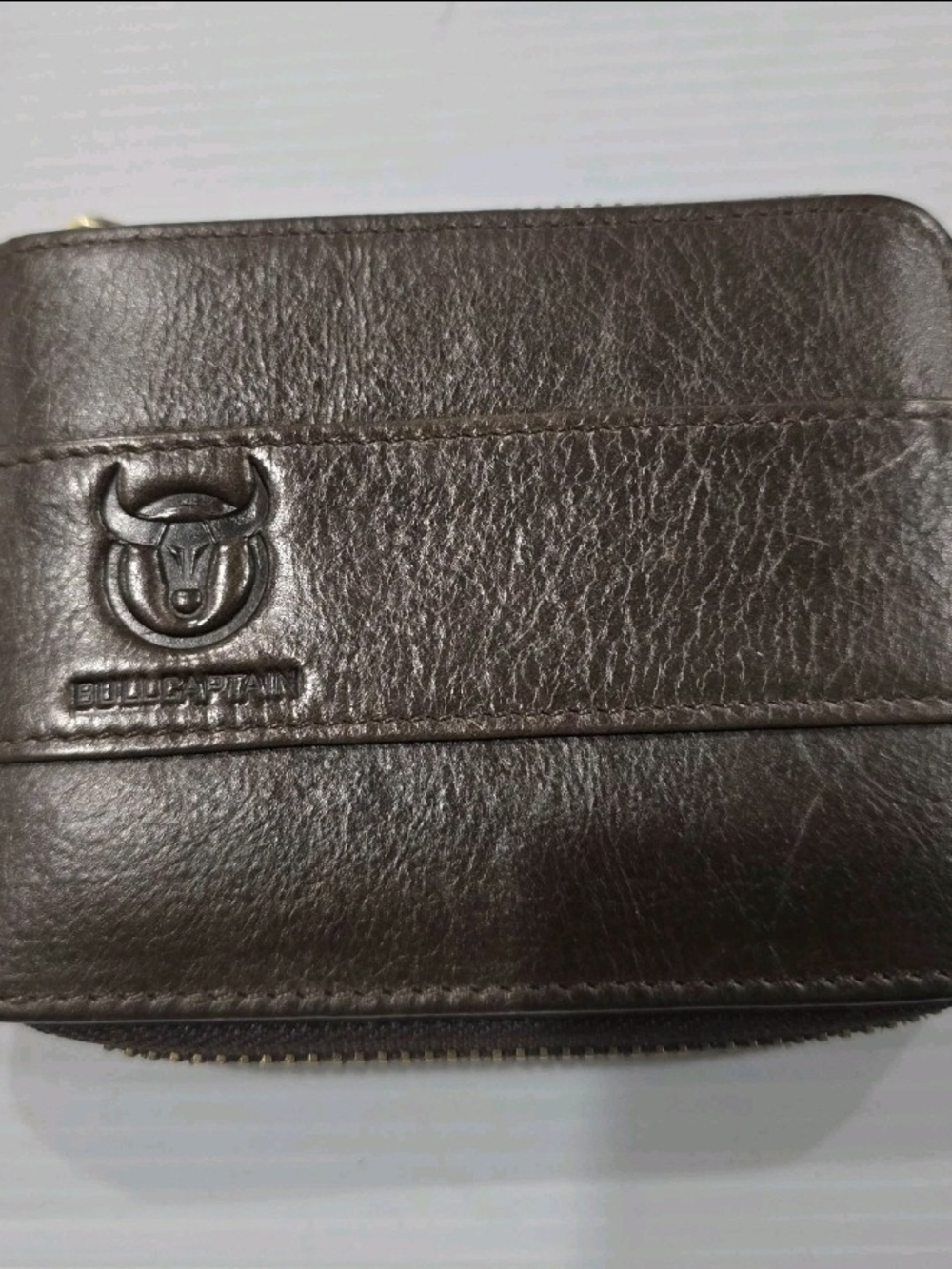 Bull Captain Brown Leather Zip Around Men's Wallet